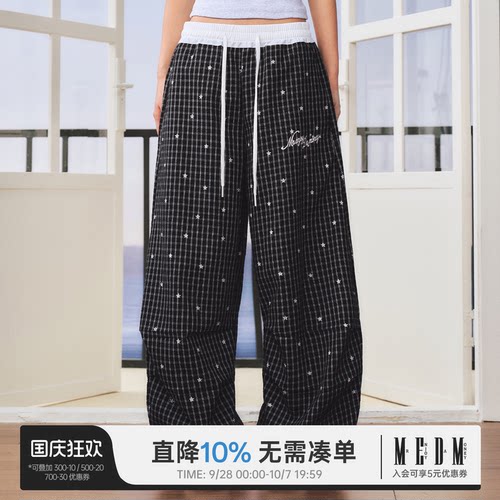 MEDM星星满印格子休闲裤男女款
