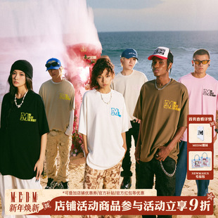 夏季 t恤男女同款 美式 宽松复古五分半袖 MEDM潮牌基础款 体恤衫 短袖