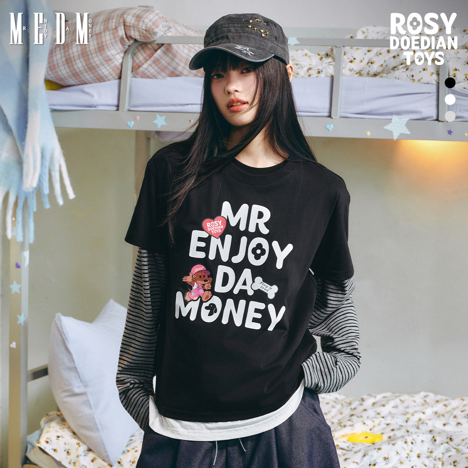 MEDM×ROSYDOEDIANTOYS联名-游戏人生印花短袖女潮牌趣味圆领T恤