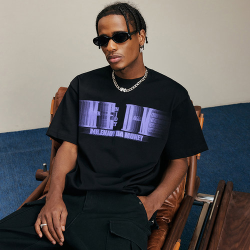 MEDM美式复古字母幻影短袖T恤