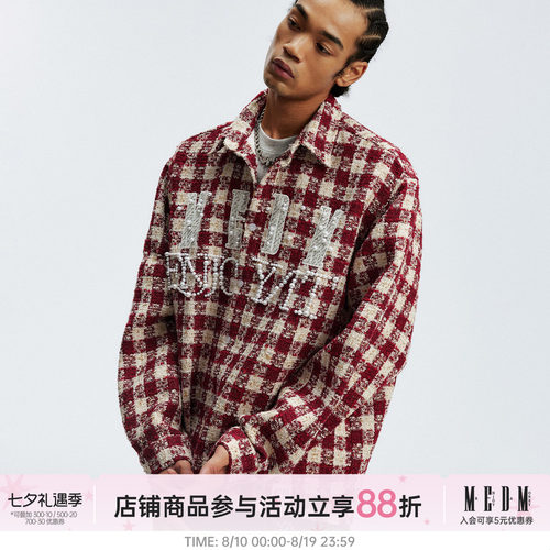MEDM格纹粗花呢休闲小香风衬衫