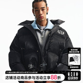 MEDM 暗黑风液态金属休闲立领拉链羽绒服潮流鸭绒保暖防风外套冬