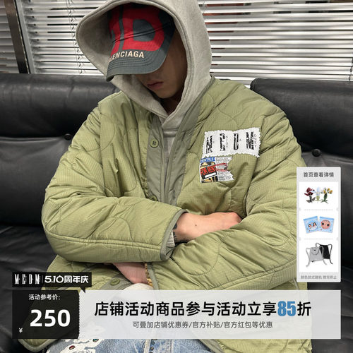 MEDM厚款秋冬贴布绣棉服