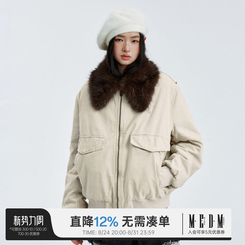 MEDM重磅做旧水洗毛领棉服