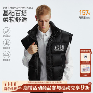 外套 休闲男女无袖 MEDM 90鸭绒基础字母保暖拉链立领羽绒马甲美式
