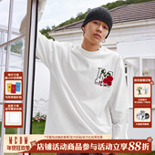 百搭休闲情侣打底衫 MEDM多色大M自然植物花卉圆领长袖 T恤2025新品