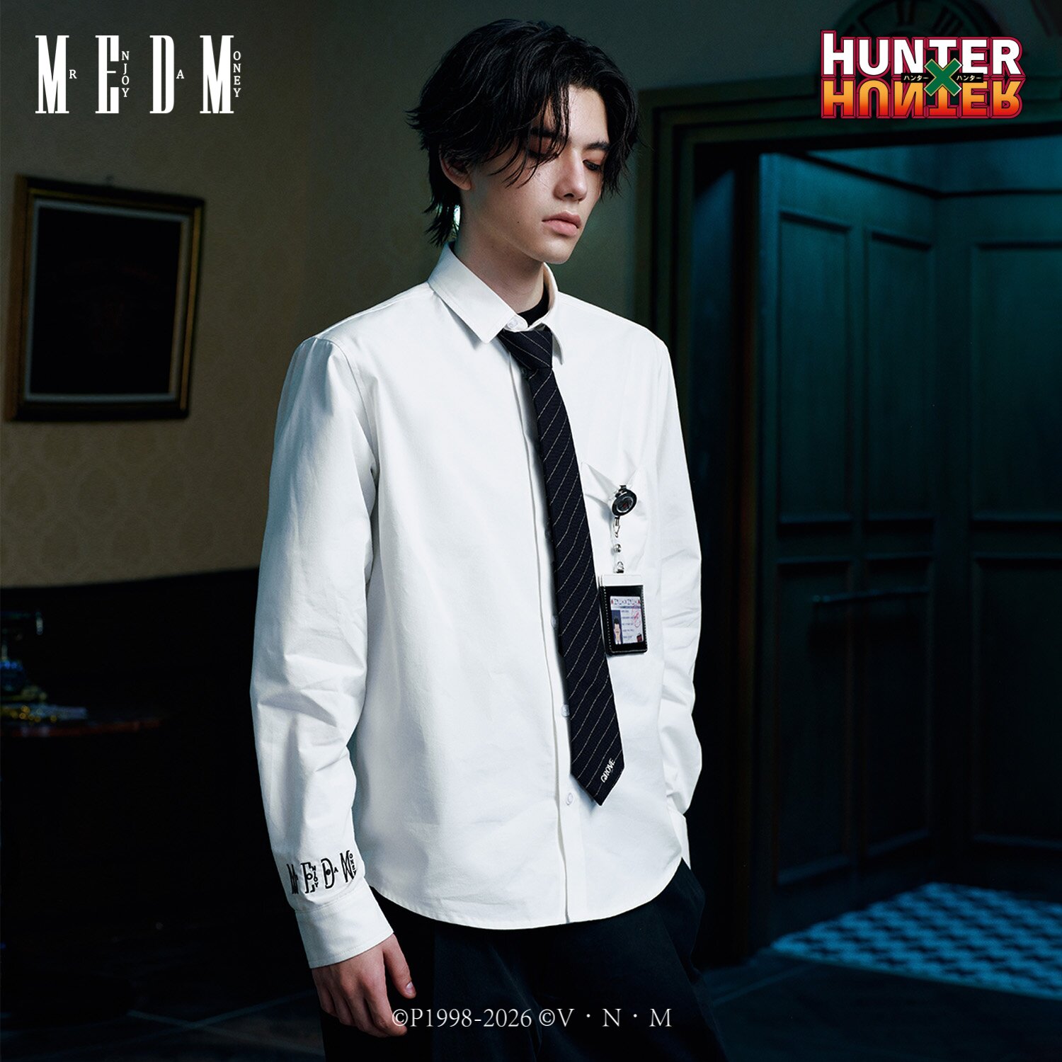 MEDM｜Hunter × Hunter联名系列-雷欧力名牌卡长袖衬衫潮牌上衣