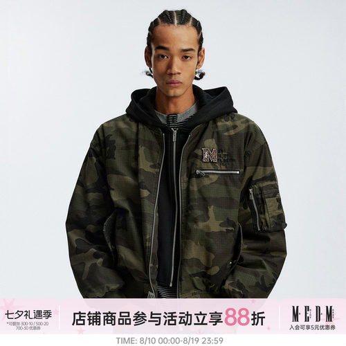 MEDM迷彩保暖休闲连帽棉衣