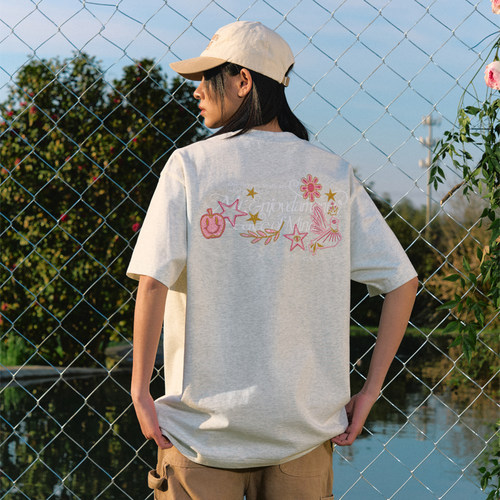 MEDM25SS闪粉金线刺绣短袖T恤