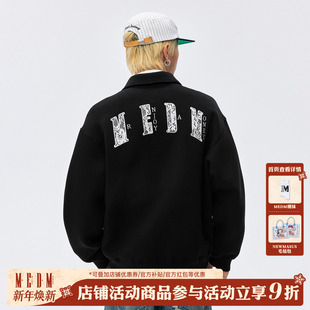 MEDM蕾丝翻领空气层教练飞行夹克外套秋季 潮牌休闲翻领上衣男 新品