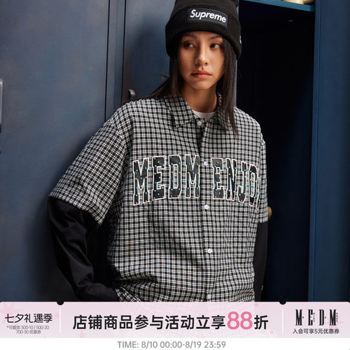 MEDM26SS贴布绣衬衣男秋季美式