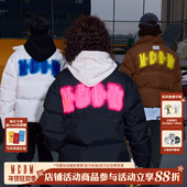 潮流美式 MEDM90鸭绒霓虹灯刺绣短款 羽绒服男冬季 复古保暖休闲外套