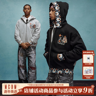 MEDM×YAD联名 外套 牙刷绣logo保暖休闲连帽卫衣潮流情侣宽松帽衫