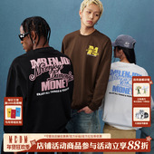 MEDM25SS基础m花体字母印花长袖 T恤男女情侣潮牌宽松休闲圆领上衣