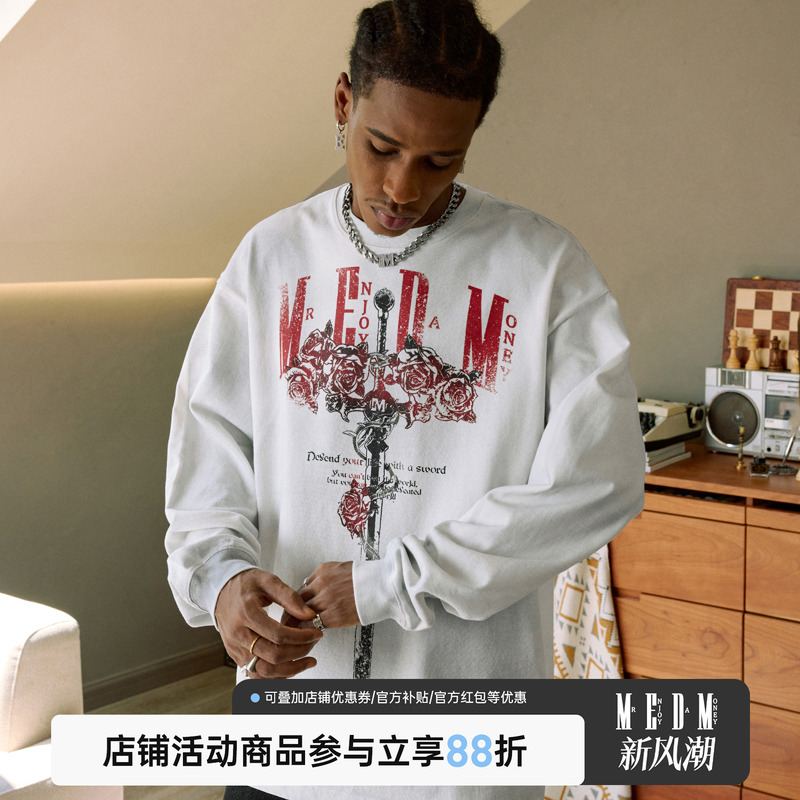 MEDM玫瑰与剑水洗长袖