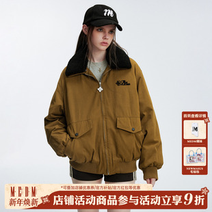 MEDM 夹棉毛领保暖休闲棉服潮流复古翻领拉链棉衣情侣外套 秋冬季