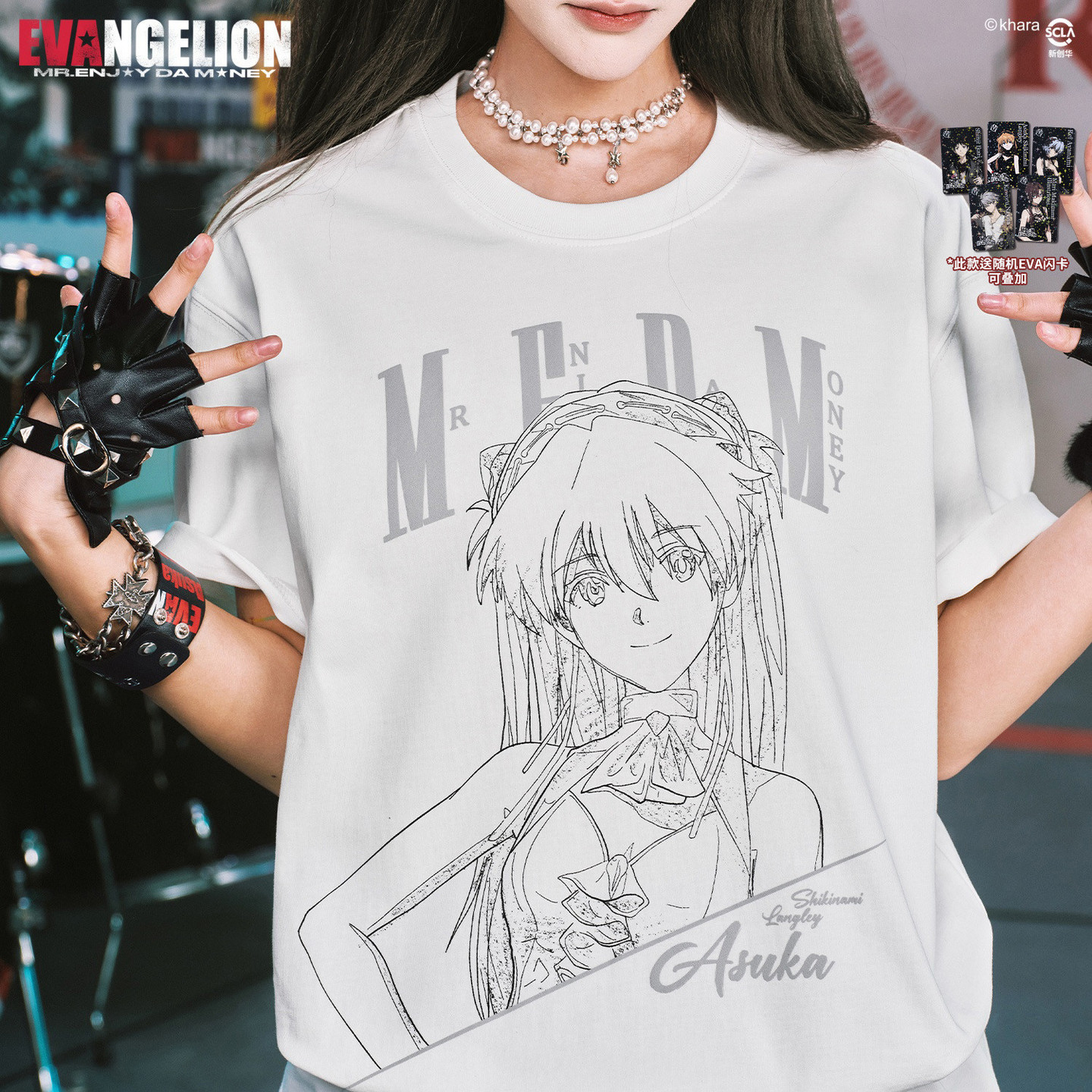 MEDMxEVA NEVER END系列人物半身素描风基础休闲短袖个性百搭T恤