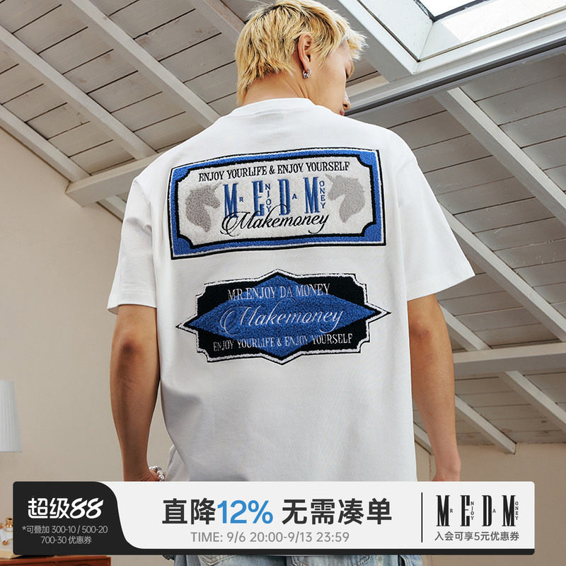 MEDM26SS复古排版毛巾绣T恤图片