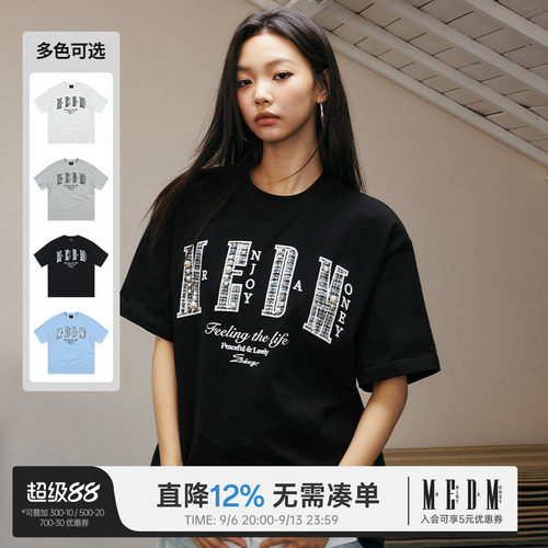MEDM26SS小香风珍珠字母短袖T恤