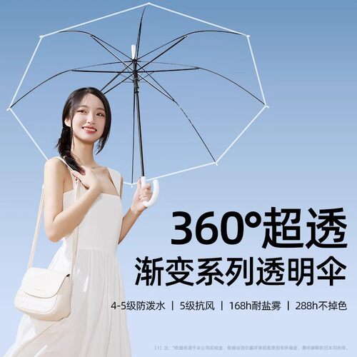 透明雨伞长柄遮阳女学生网红高颜值拍摄伞手动直柄加厚轻巧包邮