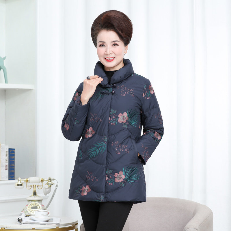 秋之歌中老羽绒服女奶奶冬装加厚棉服中长款老人外套妈妈冬季衣服