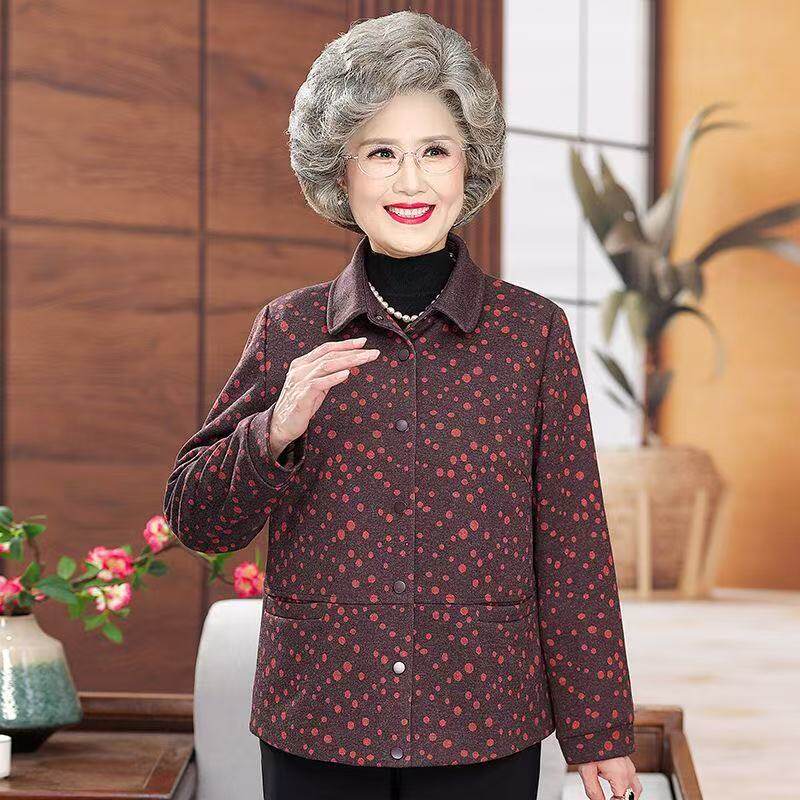 点外套老年妈妈春装外套2026新款老太太衣服60岁70奶秋之歌风衣上
