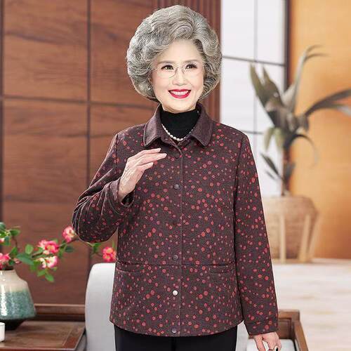 秋之歌中老年人聚酯纤维妈妈风衣