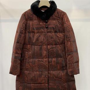 羽绒服女中长款妈妈冬装加厚保暖真毛领外套奶奶白鸭绒衣服秋之歌