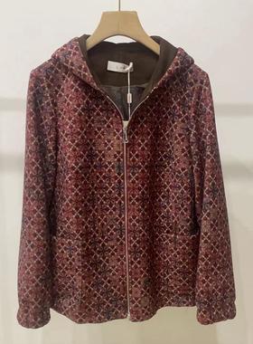 秋之歌Q64024春季新款风衣时尚中老年休闲外套大码洋气妈妈款风衣