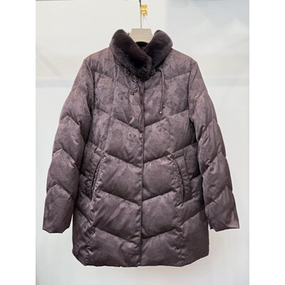 丝瑞sr-083中老年妈妈冬装加厚羽绒服外套高档奶奶中长款羽绒上衣