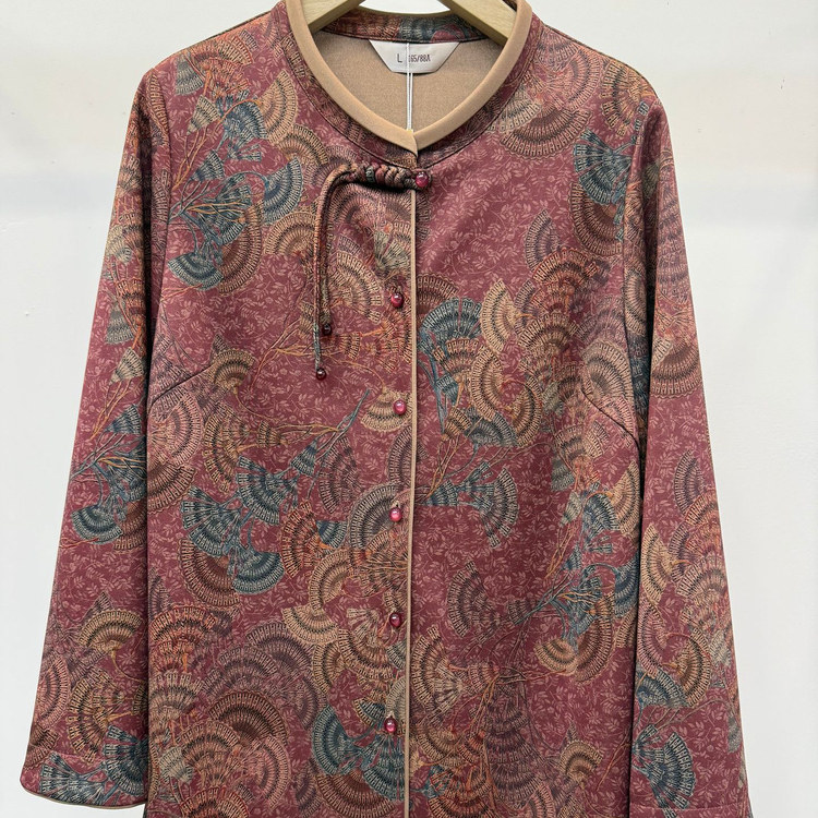 Q25077中老年秋装衬衫女奶奶春秋长袖唐装妈妈装薄款外套新款衣服