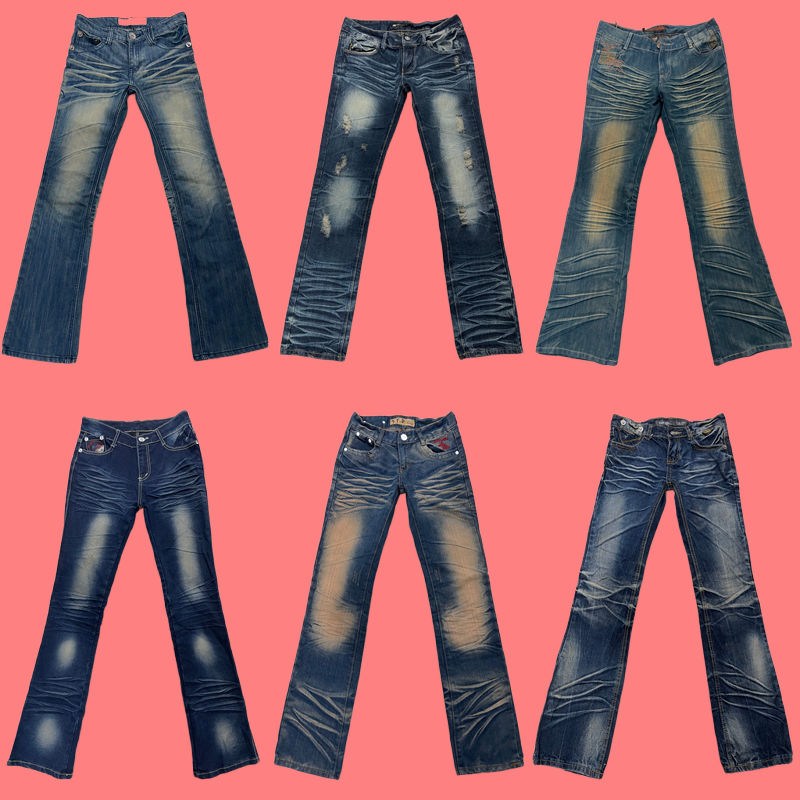 vintage古着美式复古中低腰牛仔长裤嬉皮废土Y2K千禧涩谷喇叭裤20,女装/女士精品,牛仔裤,淘宝优惠券,粉丝福利购,淘宝优惠卷