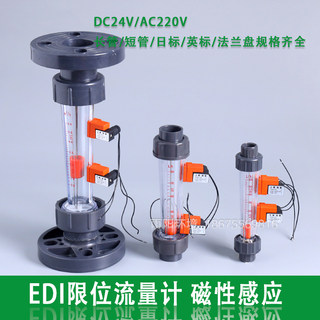 EDI报警流量计 DC24V/AC220V上下限位开关磁性浮子流量计塑料转子