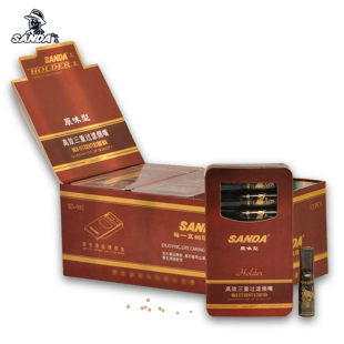 烟具 Sanda三达烟嘴一次性过滤嘴麦饭石过滤双重过滤男女便携盒装