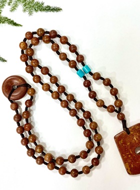 正宗泗滨砭石手编平安扣斧牌项链天然泗水红砭石福到眼前项链