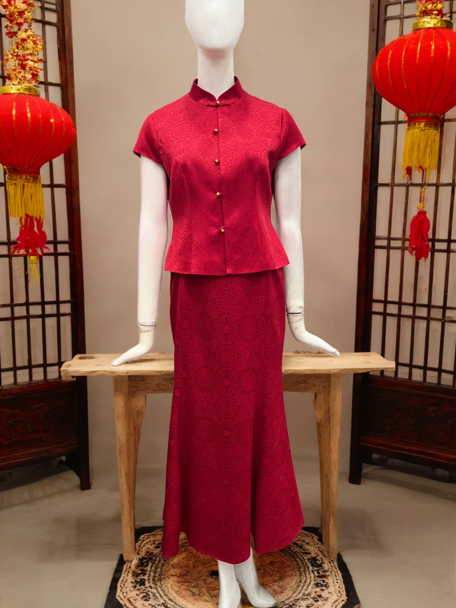 婚宴套装礼服喜妈妈高贵敬酒服穿旗袍