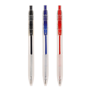 爱好简约圆珠笔按压式蓝色红色油笔学生办公专用经典透明办公原子笔油笔0.7按动油性黑色圆珠笔芯中性笔批发