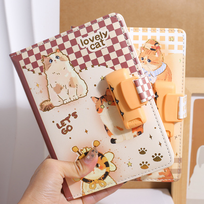 金谷卡通密码本带锁记事本彩页