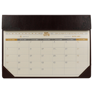 2026年大班台历垫皮质台历桌历办公记事桌面月历商务桌上垫历鼠标垫办公桌历文具大班台垫日历高档摆台可定制