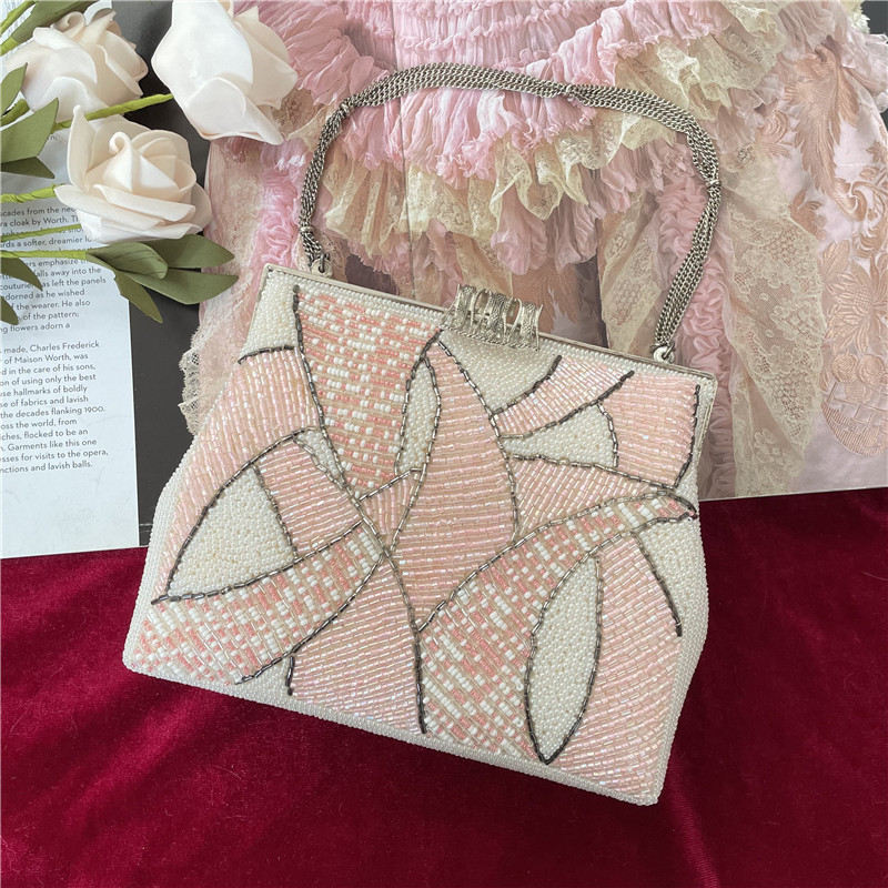 日本制vintage手工串珠中古包晚宴包手拎包旗袍包