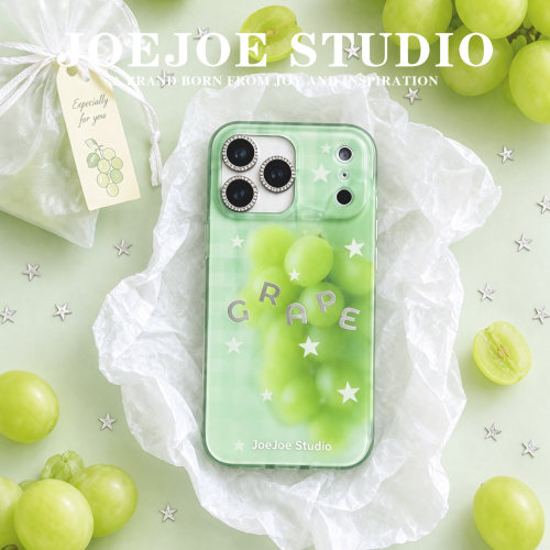 JOEJOE原创青Grape适用Apple17Pro苹果iphone17proMax磨砂鎏金手机壳16Pro新款15保护壳14手机套青葡萄星星