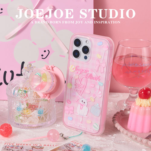 JOEJOE原创糖果罐二合一磁吸手机壳适用苹果iPhone17ProMax/16Pro/15/14/13保护套Magsafe支架少女心可爱猫咪