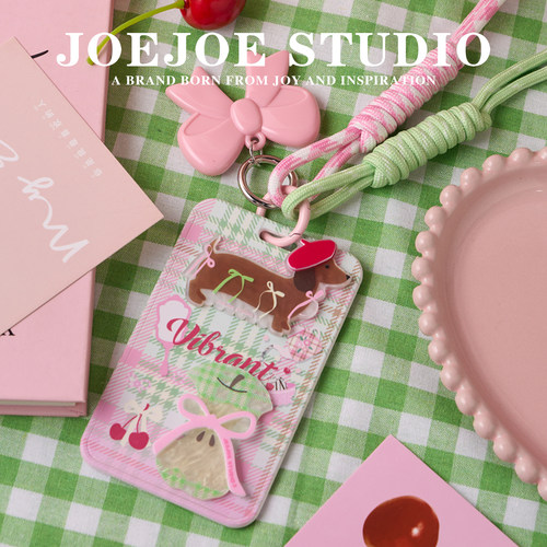 JoeJoe苹果腊肠狗地铁卡套公交车证件挂绳门禁饭卡可爱学生校卡