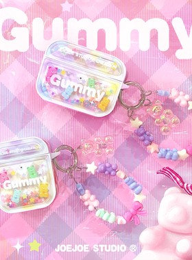 JoeJoe原创小熊糖果适用4代苹果AirpodsPro3代无线耳机保护套Pro2代磁吸耳机套三代硬壳可爱糖果色四代一二代