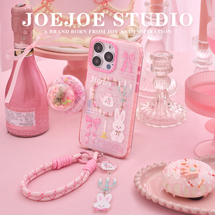 JOEJOE原创兔子物语磁吸手机壳适用苹果iPhone17ProMax/16Pro/15/14流沙Magsafe支架少女心保护套可爱兔子