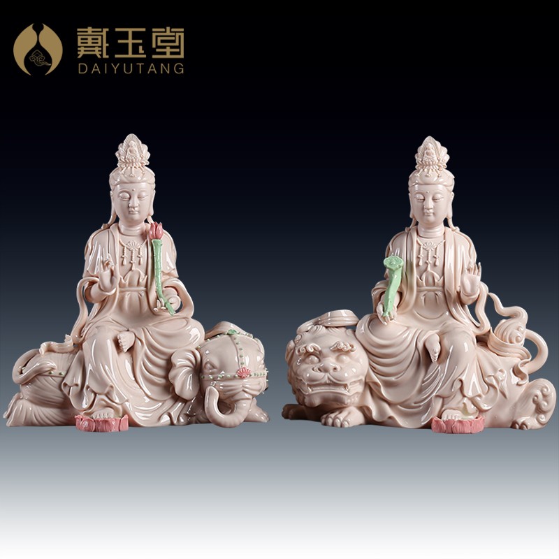 陶瓷文殊普萨普贤菩萨像