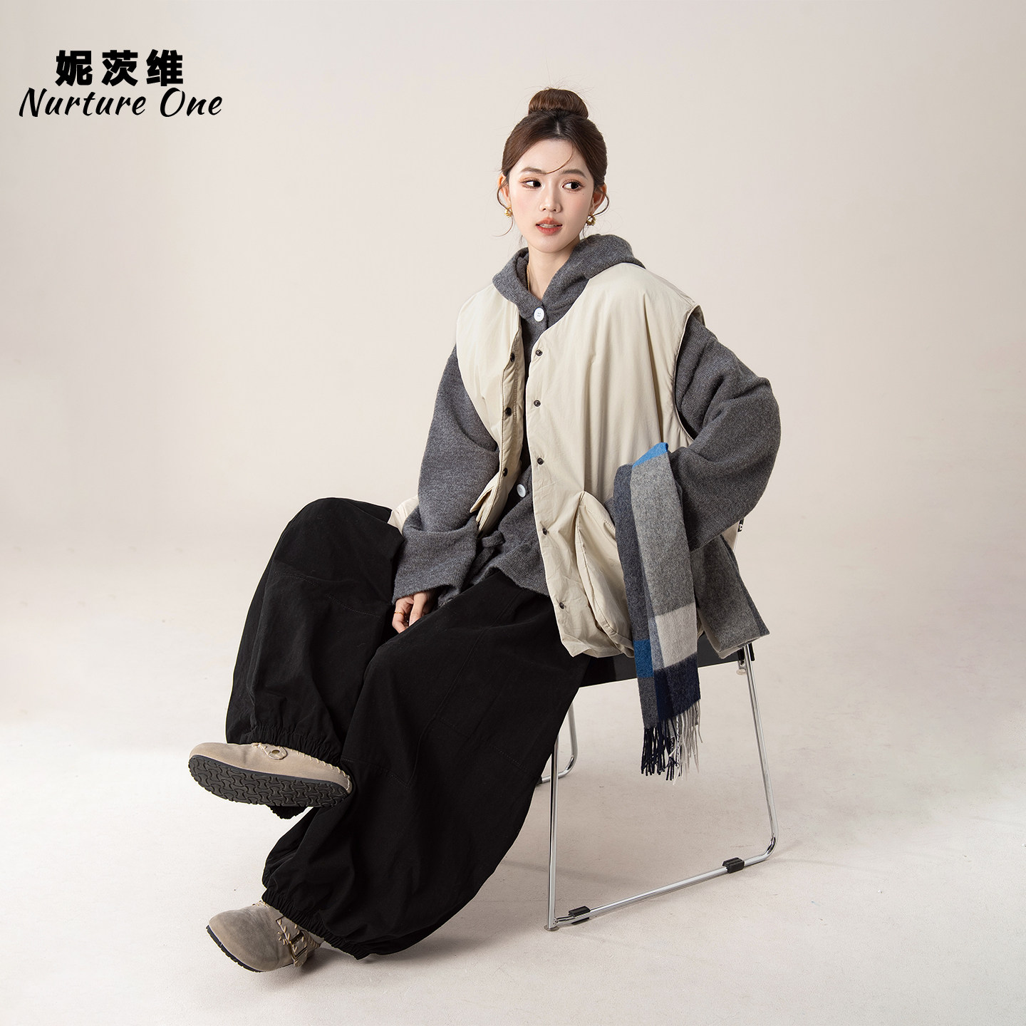 日系复古工装夹棉马甲背心女冬季新款叠穿连帽毛衣外套休闲裤套装,女装/女士精品,时尚套装,淘宝优惠券,粉丝福利购,淘宝优惠卷