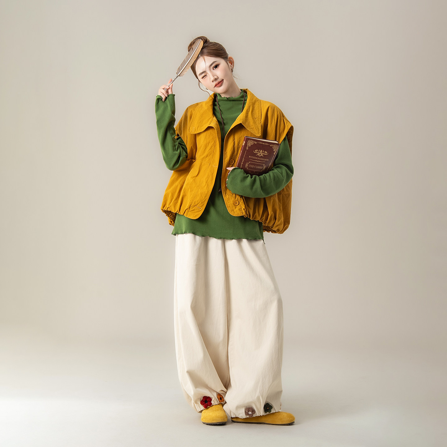 黄色日系复古风立领工装马甲外套女春季新款宽松百搭无袖马夹上衣,女装/女士精品,背心吊带,淘宝优惠券,粉丝福利购,淘宝优惠卷