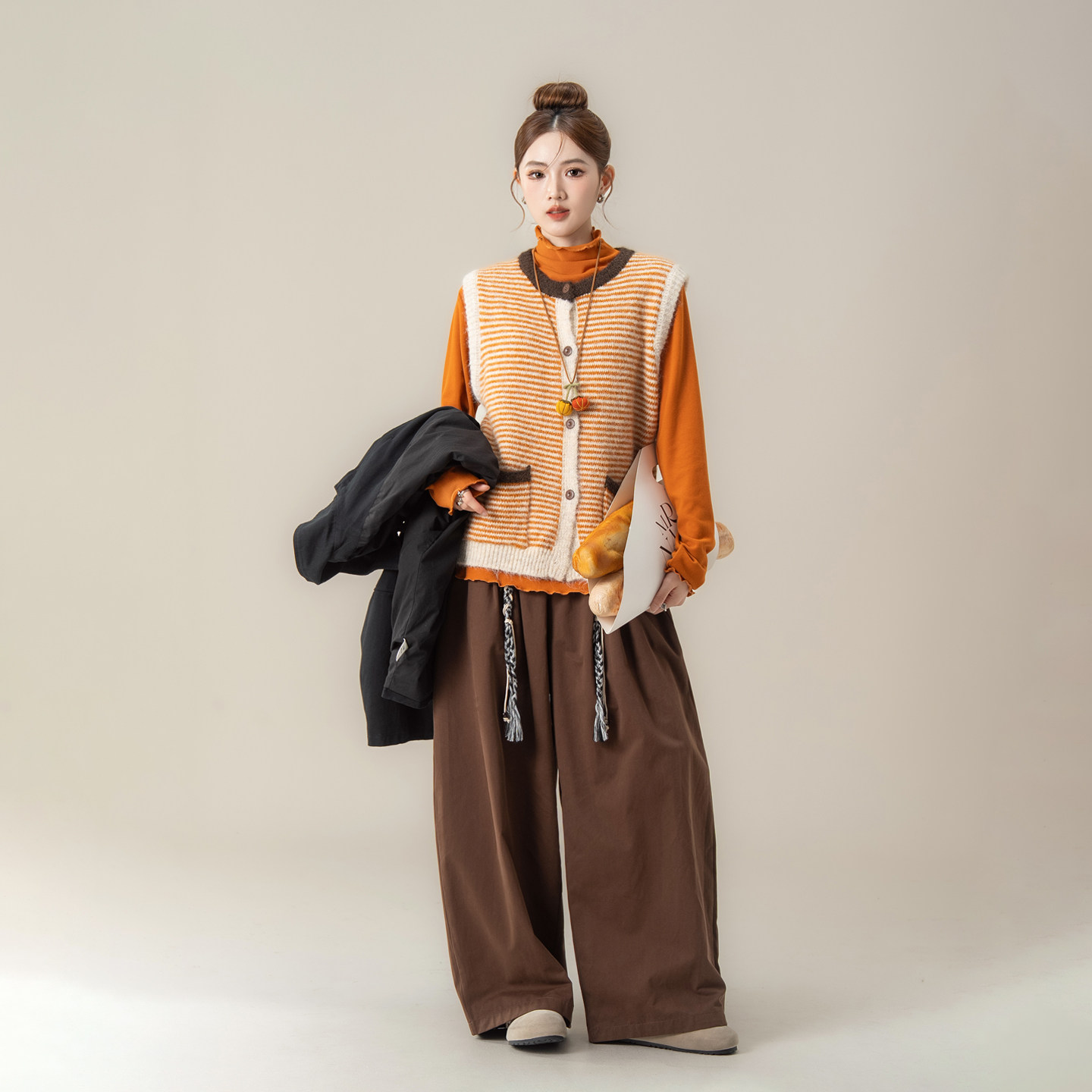 复古撞色条纹圆领针织马甲背心女春季新款宽松慵懒减龄设计感毛衣,女装/女士精品,背心吊带,淘宝优惠券,粉丝福利购,淘宝优惠卷