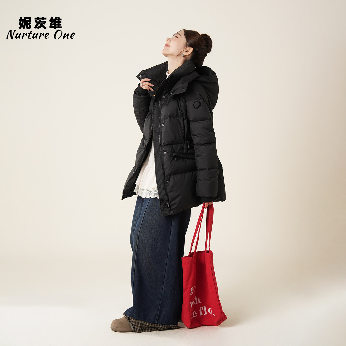 黑色90白鸭绒中长款羽绒服女冬季新款加厚收腰设计感连帽保暖外套,女装/女士精品,羽绒服,淘宝优惠券,粉丝福利购,淘宝优惠卷